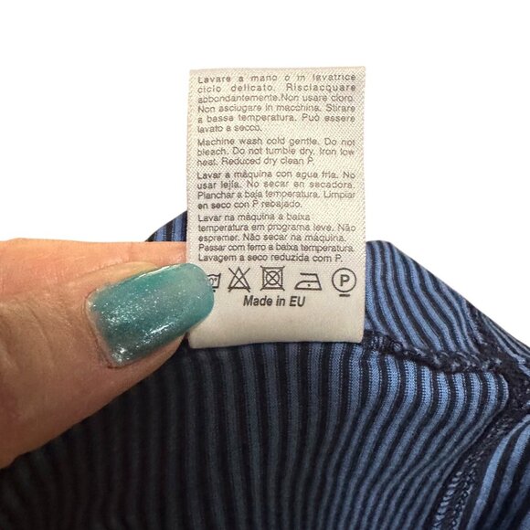 Marbas Men’s Large Polo Shirt Blue Striped Cotton Collared Casual Golf Italy - Picture 12 of 12